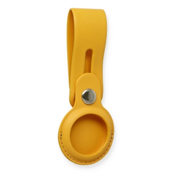 KYL06 Airtag Askılı Deri Kılıf - Sarı