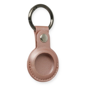 KYL06 Airtag Anahtarlık Deri Kılıf - Rose Gold