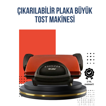 Kompakt Izgara ve Tost Makinesi – Çıkarılabilir Plaka, Döküm Gövde