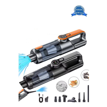 Işıklı Araç Süpürgesi Kablosuz 22.000 Pascal Çekim Gücü Vakum Ve Üfleme 2in1 10başlık Metal Filtreli