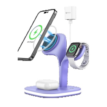 KYL06 YM-UD22 Kablosuz Şarj Masaüstü Set - Lila
