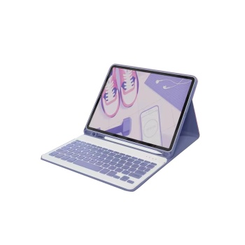 KYL06 iPad Pro 11 (2022) Kılıf KC01 Smart Klavyeli Tablet Kılıfı - Derin Mor