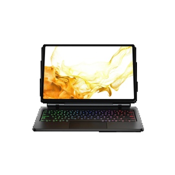 KYL06 Samsung Galaxy T737 Tab S7 FE 12.4 Kılıf Eternal Ledli Klavyeli Tablet Kılıfı - Siyah