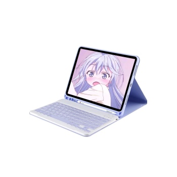 KYL06 iPad Pro 11 (2024) Kılıf KC01 Smart Klavyeli Tablet Kılıfı - Lila