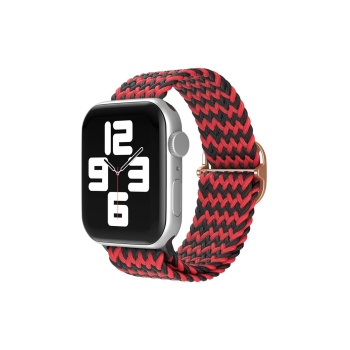 KYL06 Apple Watch 38mm Star Kordon - Zigzag Kırmızı-Siyah