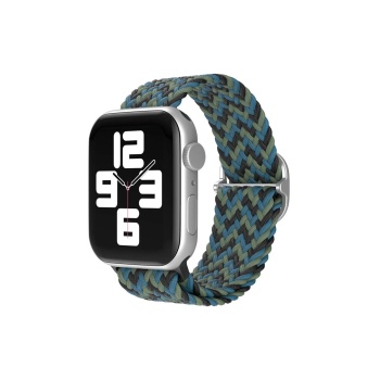 KYL06 Apple Watch 38mm Star Kordon - Zigzag Mavi-Yeşil