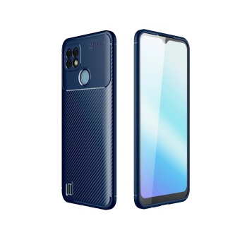 KYL06 Realme C21 Kılıf Auto Focus Karbon Kapak - Lacivert