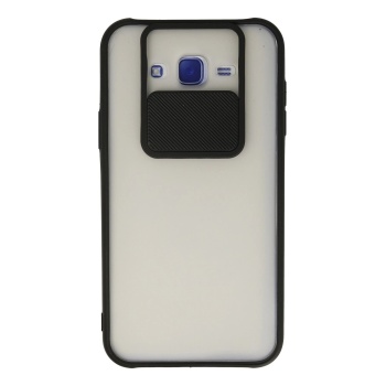KYL06 Samsung Galaxy J7 Kılıf Palm Buzlu Kamera Sürgülü Silikon - Siyah
