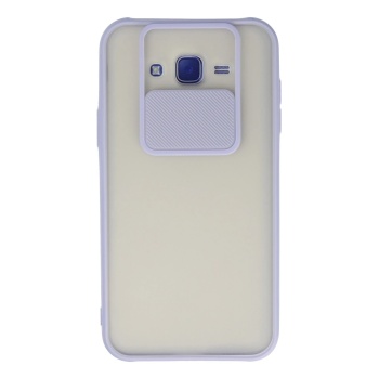 KYL06 Samsung Galaxy J7 Kılıf Palm Buzlu Kamera Sürgülü Silikon - Lila