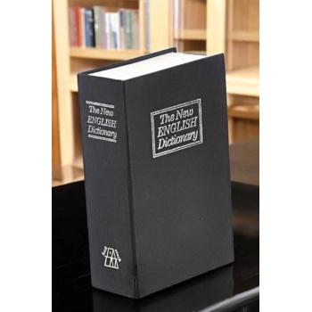 Gizli Kasa İngilizce Sözlüğü Kitap Görünümlü Anahtarlı Gizli Mini Çelik Kasa Kilitli