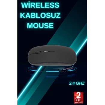 Siyah Wireless Kablosuz Sessiz Mouse Bluetooth Bağlantılı