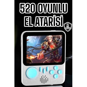 Mini Atari El Atarisi 3.5 inç Ekran Çift Konsol 666 Adet Retro Oyun Gameboy El Atarisi