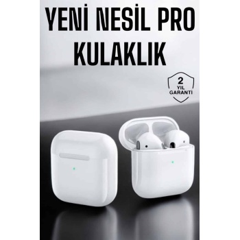 Yeni Nesil Pro Bluetooth Kulaklık Uzun Pil Ömrü Beyaz