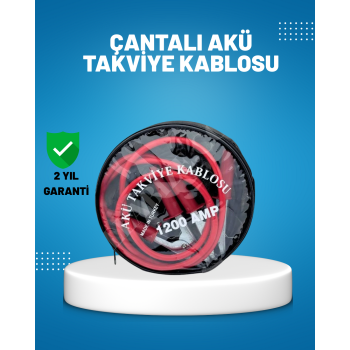 1200 Amper Akü Takviye Kablosu 2 Metre İzoleli Bakır Uçlu