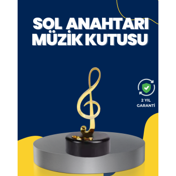 Altın Sol Anahtarı Müzik Kutusu Döner Mekanizmalı