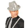 Disko  Gümüş Payetli Fötr Şapka Yetişkin Boy