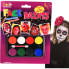 Palyaço Yüz Boyama Seti Fırçalı Makyaj Boyama Seti 8 Renk