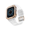 KYL06 Apple Watch 42mm KR401 Silikon Kordon - Beyaz-Rose