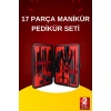 17 Parça El Ayak Bakım Seti Tırnak Temizleme Manikür Pedikür Cımbız Törpü Tırnak Makası