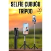 Selfie Çubuğu Tripod Kumandalı Telefon Tutucu Siyah