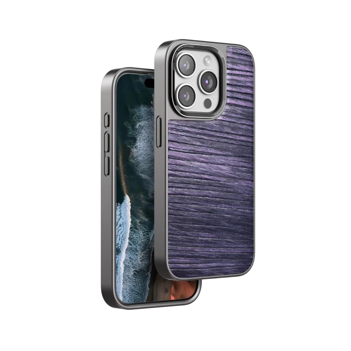 KYL06 iPhone 14 Pro Max Wave Kapak - Derin Mor