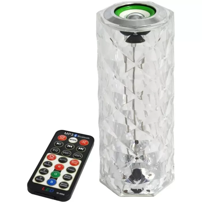 Kristal Masa Lamba LED Bluetooth Hoparlör Uzaktan Kumandalı