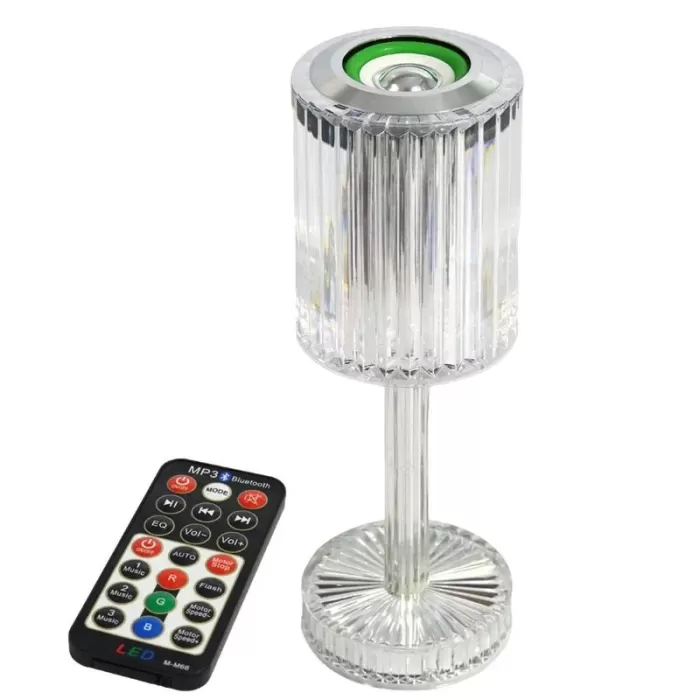 LED Bluetooth Hoparlör Uzaktan Kumandalı Kristal Lamba Masa Lamba