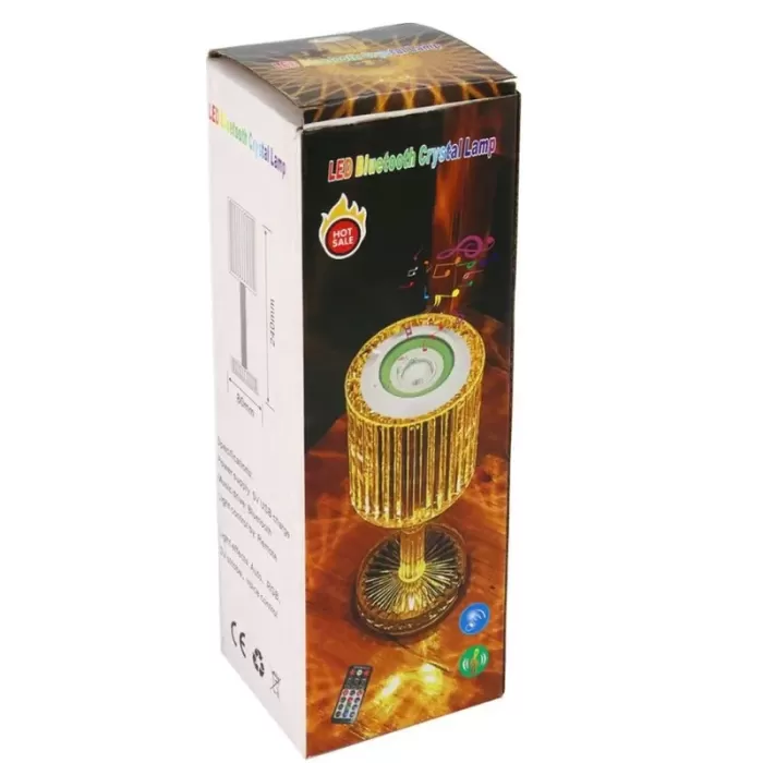 LED Bluetooth Hoparlör Uzaktan Kumandalı Kristal Lamba Masa Lamba