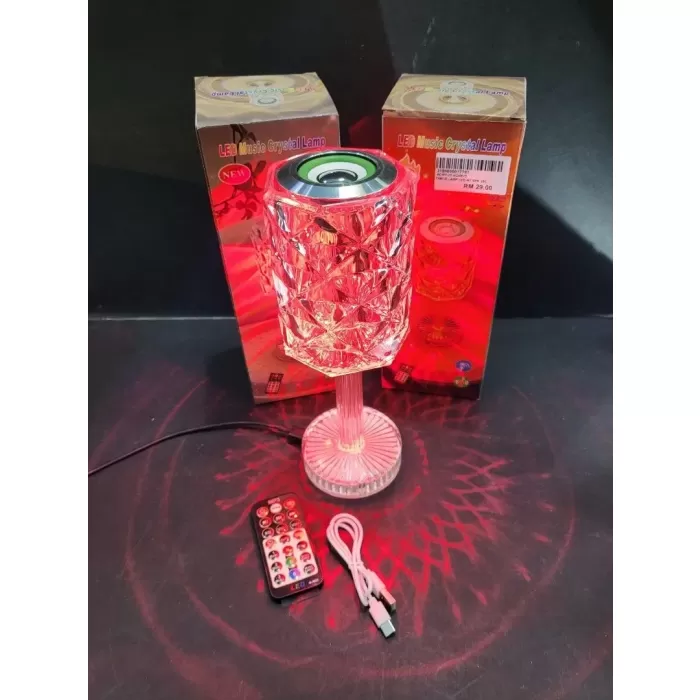Kristal Masa Lamba RGB Bluetooth Hoparlörlü Gece Lambası HX-222