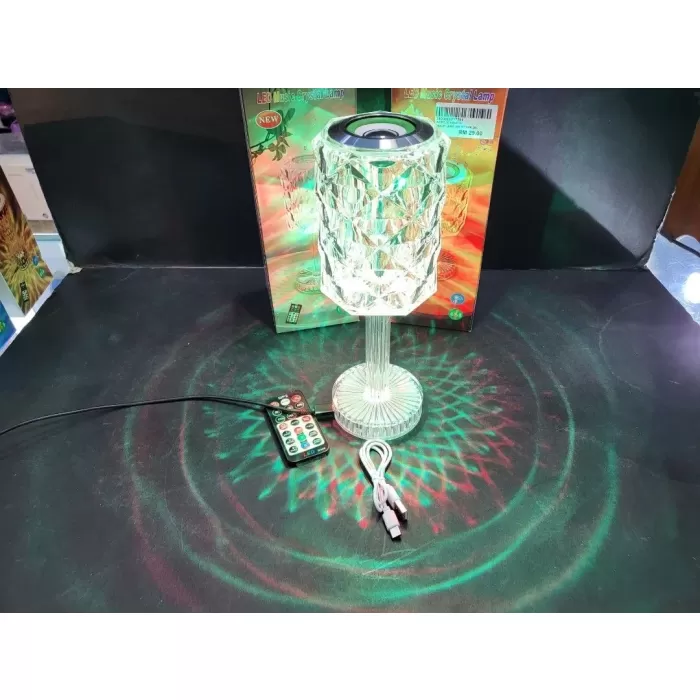 Kristal Masa Lamba RGB Bluetooth Hoparlörlü Gece Lambası HX-222