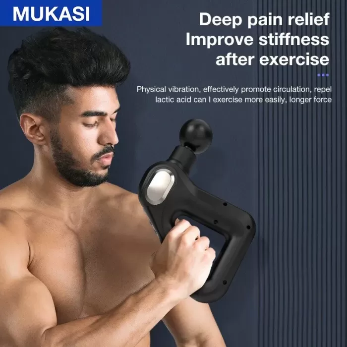 Fascial Gun KH-750 Gri LCD Sporcu Egzersiz Masaj Aleti 8 Başlıklı