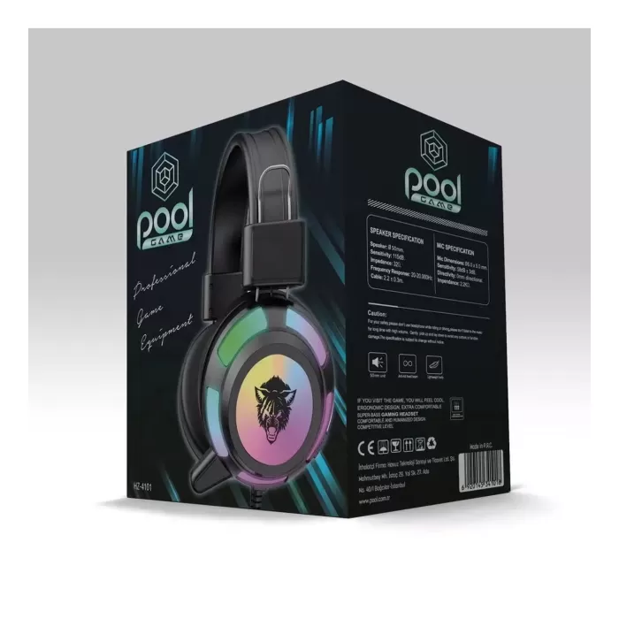 Pool Game HZ-4101 RGB Profesyonel Oyuncu Kulaklığı