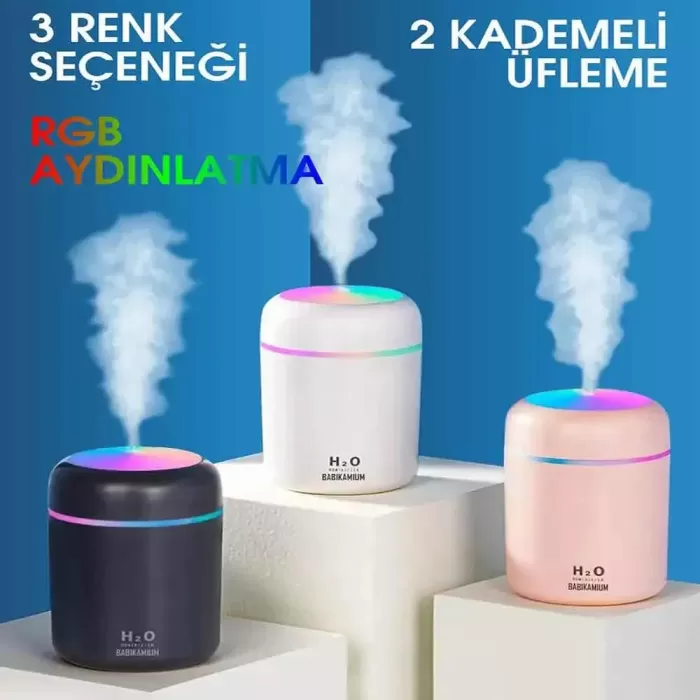 H2O LED Işıklı Mini Oda Hava Nemlendirici