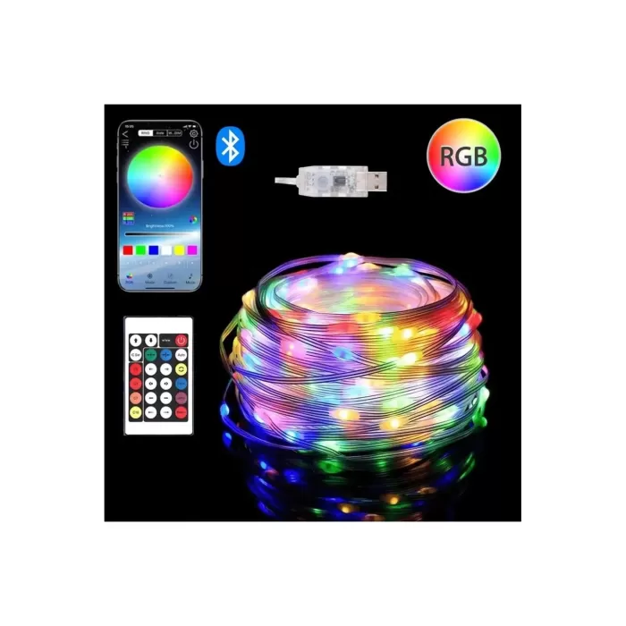 Animasyonlu Suya Dayanıklı Şerit LED 10 mt USB Girişli Telefon Kontrollü Rgb Sese Duyarlı