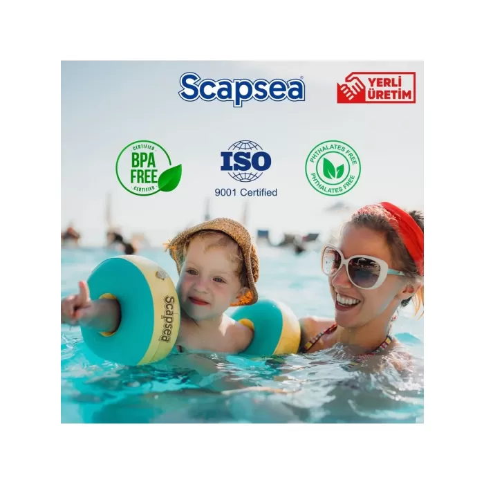Scapsea Çocuklar Için Yüzme Kolluğu Içi Dolgulu 10KG - 40KG Arası Tamir Bandı Hediyeli