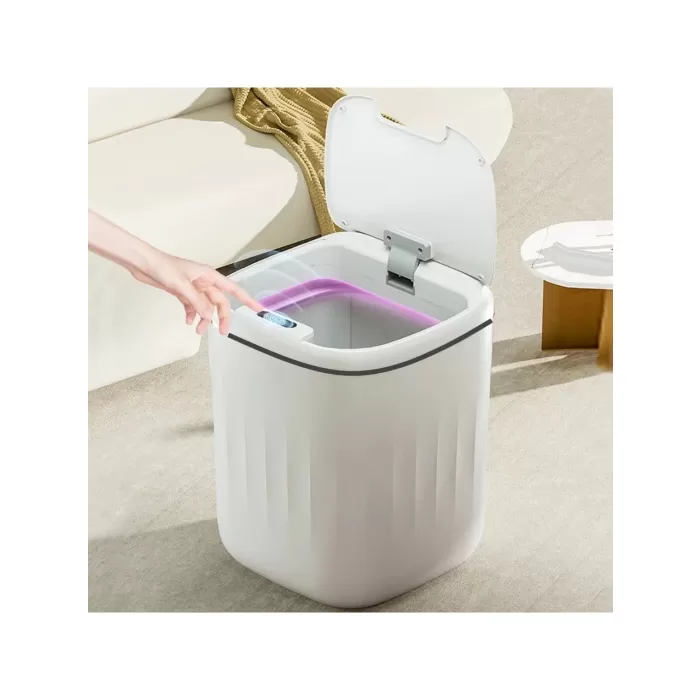 Akıllı Sensörlü Çöp Kovası Teknolojik Ofis Banyo Mutfak 20l Uv Işık Antibakteriyel Koku Geçirmez