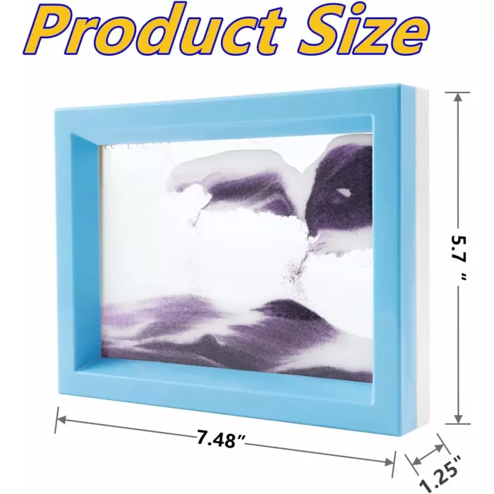 Hareketli Kum Resim İllüzyon Doğal Manzara 2 Yüz Çerçeveli 3D Görüş Masaüstü Sanat Aynalı