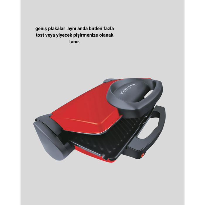 2000 Watt Tost Makinesi 6 Dilim Kapasiteli Döküm Plakalı Üç Kademeli Isı Ayarlı