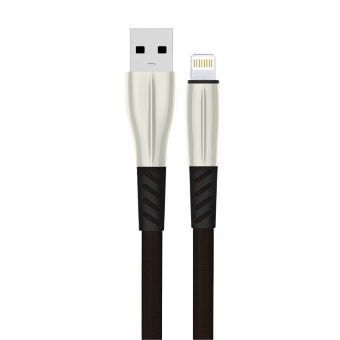 KYL06 S89 Metal Uçlu Lightning Kablo iphone Uyumlu 1M 2.4A - Siyah