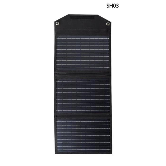 KYL06 SH-03 30W Hızlı Şarj Taşınabilir Güneş Enerji Paneli Şarj İstasyonu - Siyah