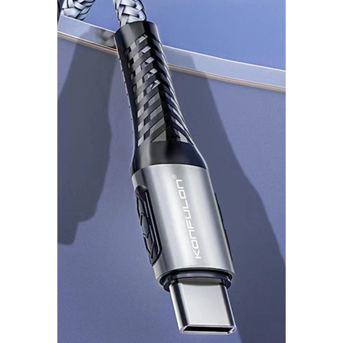 KYL06 DC43 Type-C to Type-C 1M Örgü 60W Hızlı Şarj Kablo - Yeşil