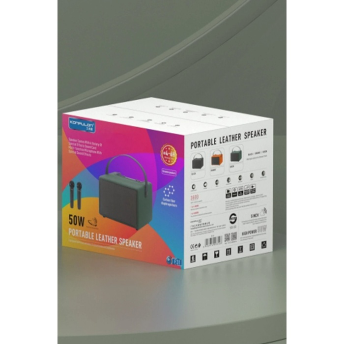 KYL06 F31 50W Sürücülü 2 Adet Mikrofonlu BT 5.2 Kablosuz Hoparlör - Yeşil