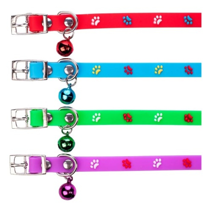 Pati Desenli Ayarlanabilir Silikon Kedi Tasması