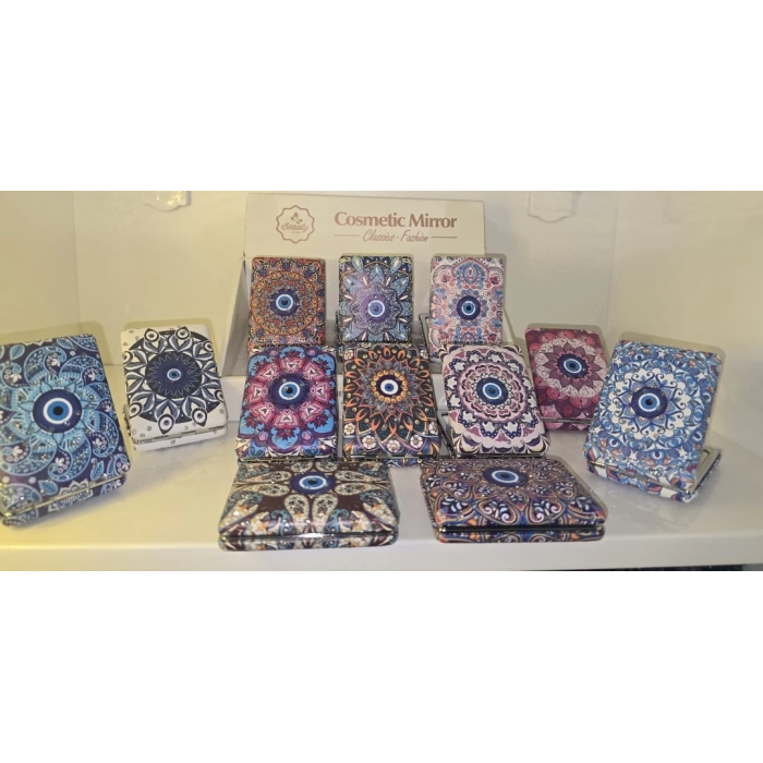 12li Büyüteçli Dikdörtgen Cep Aynası Mz-118