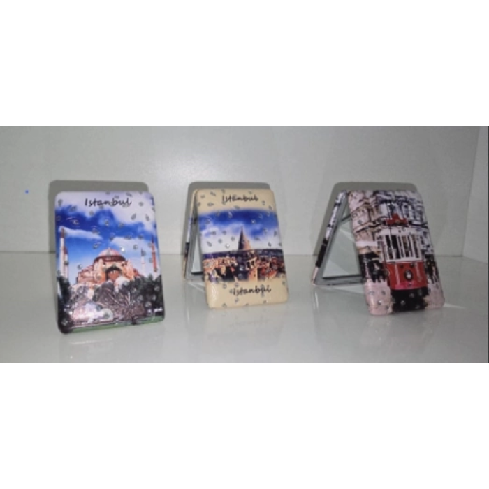 12li Büyüteçli Dikdörtgen Cep Aynası Mz-119