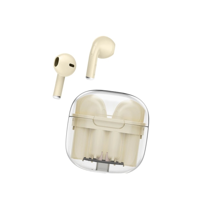 KYL06 LS-09 Bluetooth 5.3 TWS Kablosuz Airpods Kulaklık - Krem