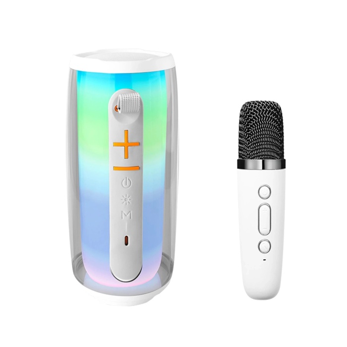 KYL06 Pluse 6 Mikrofonlu RGB Kablosuz Hoparlör - Beyaz