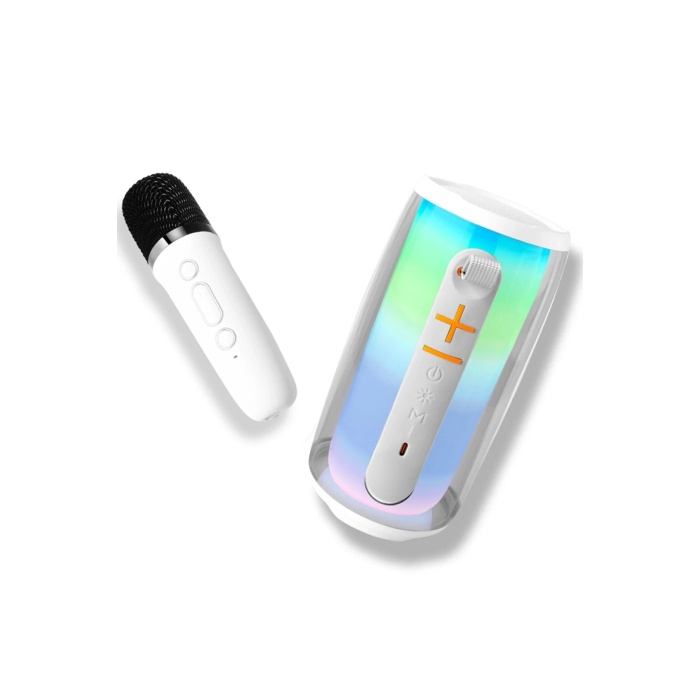 KYL06 Pluse 6 Mikrofonlu RGB Kablosuz Hoparlör - Beyaz