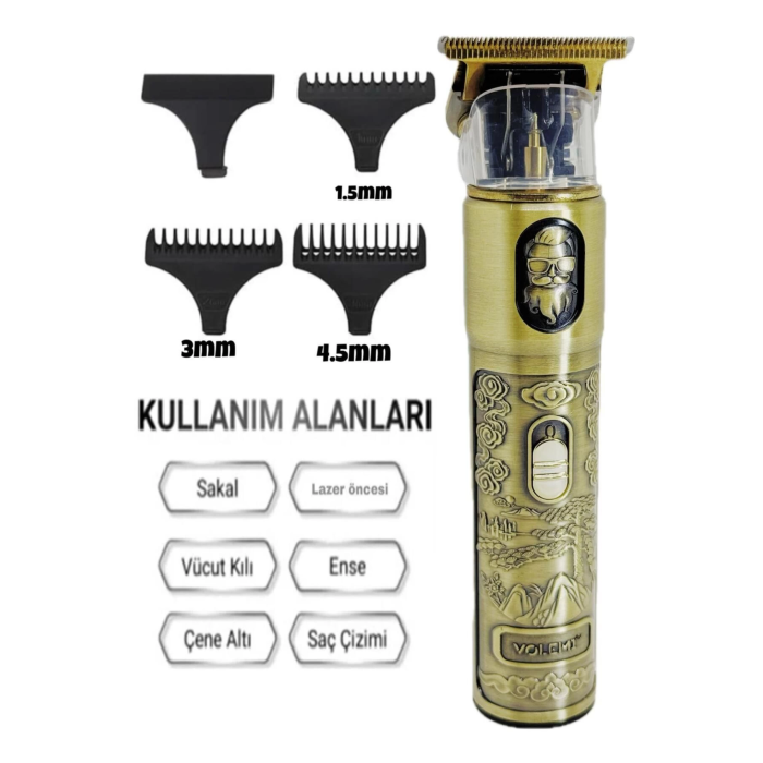Ip-1949 Şarj Göstergeli Sakal Lazer Öncesi Vücut Ense Çizim Kişisel Bakım Aletleri Sıfıra Yakın Tıraş