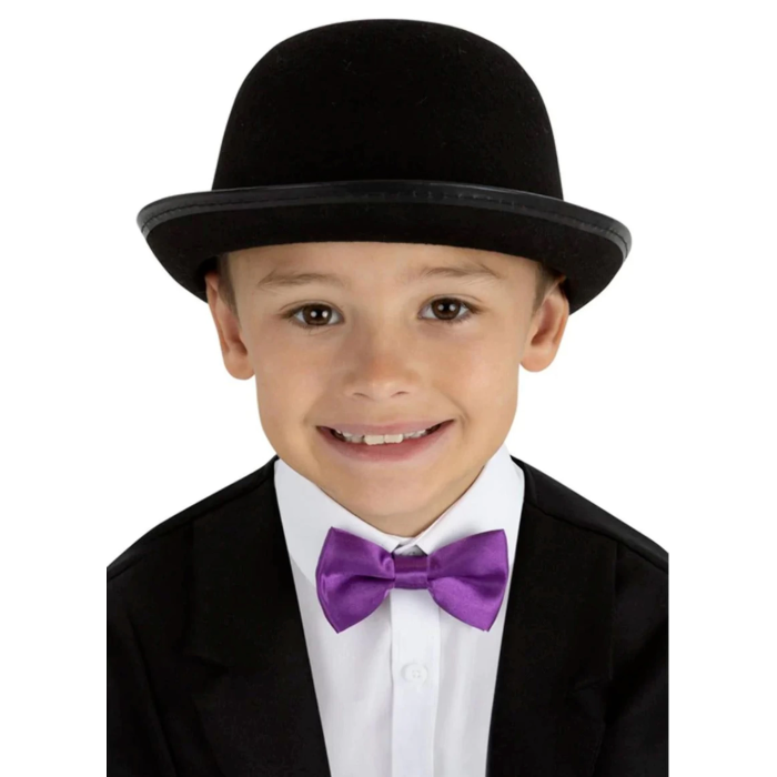 Charlie Chaplin Stil Çocuk Şapkası – Siyah Melon Parti Şapkası